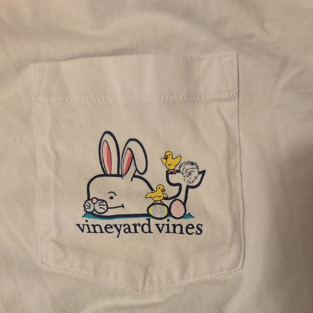 Vineyard Vines White Hoppy Easter Kids T-Shirt - Picture 2 of 2